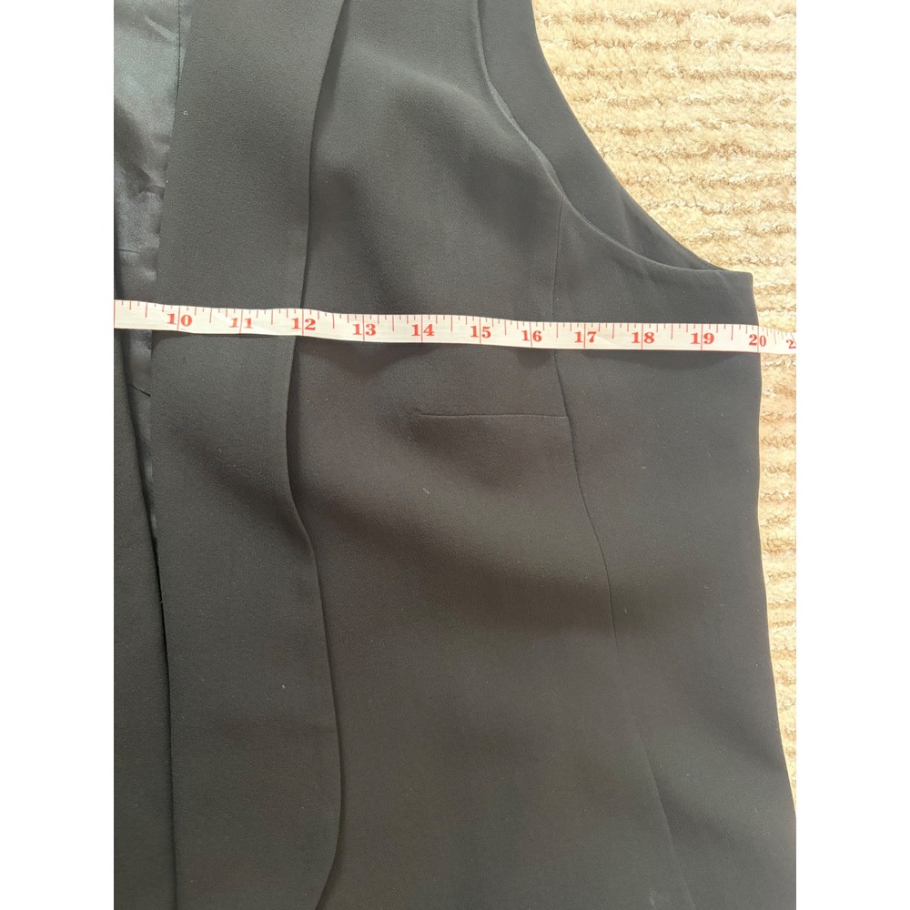 Eileen Fisher Woman Black 100% Silk Open Front Shawl Collar Vest 1X Longline - Picture 6 of 8